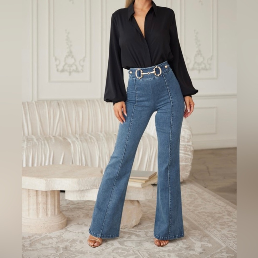 Stylish Denim Flare Pants